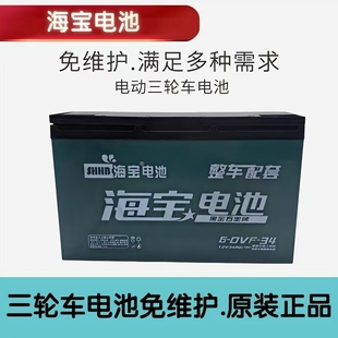 海宝电动车二三轮车电池 12V48V60V7212a32A34A45A58安铅酸干电池