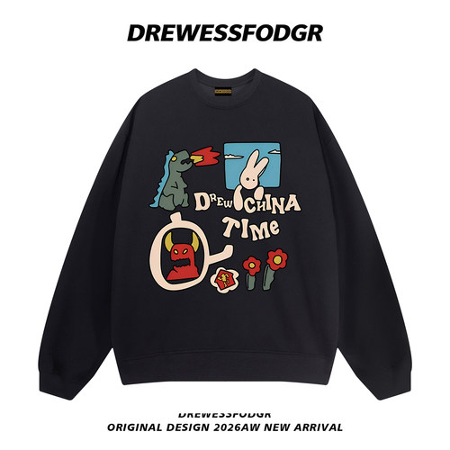 DREWESSFODGR复古涂鸦卡通卫衣