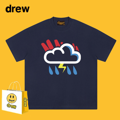 官网Drew高级感雷电雨印花短袖