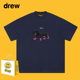 Drew美式 潮牌趣味腊肠狗卡通短袖 T恤男女宽松百搭休闲纯棉上衣ins