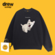 Drew卡通西高地狗狗印花圆领卫衣男女美式 潮牌休闲宽松情侣装 外套