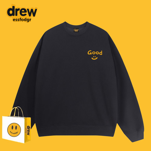 Drew笑脸GOOD字母圆领卫衣秋冬季