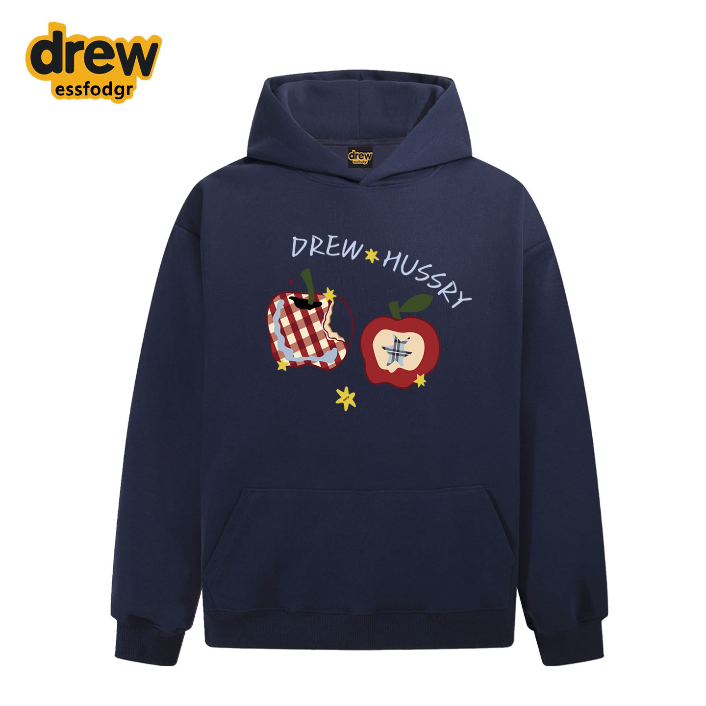 Drew美式潮牌重磅纯棉连帽加绒卫衣男女秋冬季学生宽松情侣装帽衫