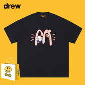 T恤男女夏季 Drew美式 潮牌麦门M记HelloKitty短袖 学生休闲宽松上衣