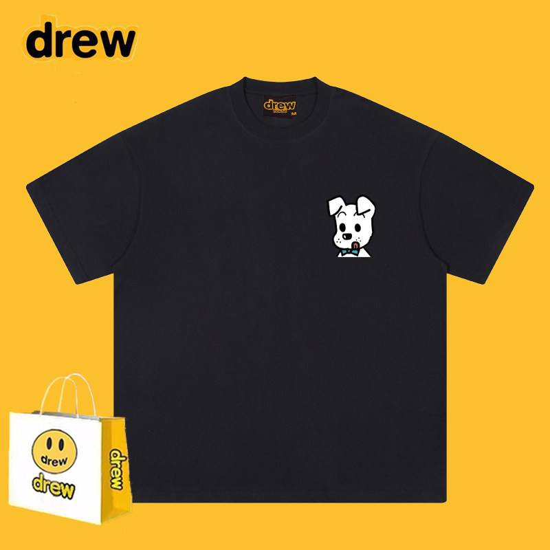Drew美式复古趣味小狗印花T恤图片
