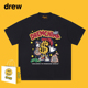 Drew美式 上衣ins 半袖 潮牌嘻哈印花重磅短袖 T恤高街宽松男女情侣装