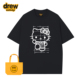 Drew美式 复古Kitty卡通印花短袖 T恤男女潮牌休闲宽松纯棉情侣上衣
