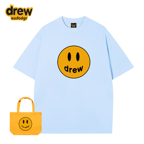 DREWESSFODGR笑脸天蓝色纯棉T恤