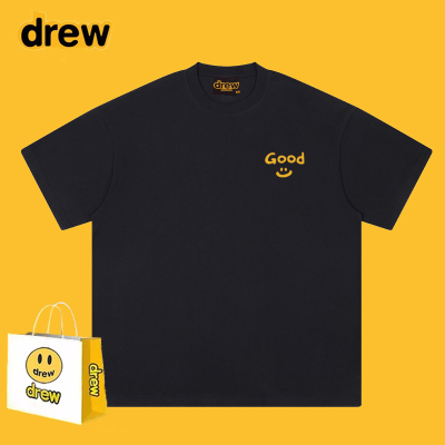 Drew美式潮牌good字母笑脸印花短袖T恤男女夏季休闲宽松情侣上衣