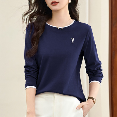 啄木鸟长袖t恤女春秋款2025新款