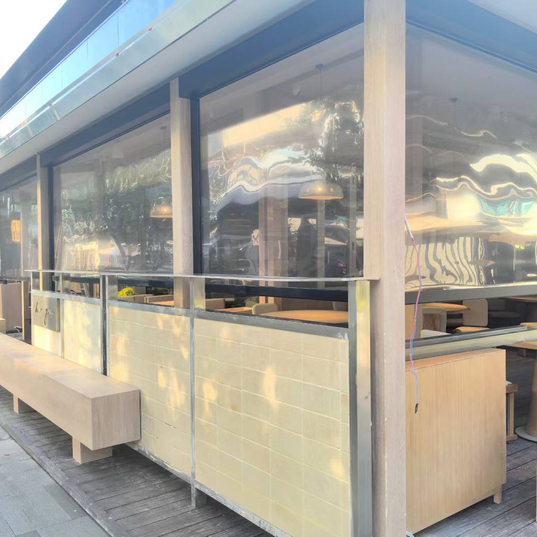 阳台防风卷帘智能透明户外电动防风帘凉亭防雨防晒隔热露台遮阳帘