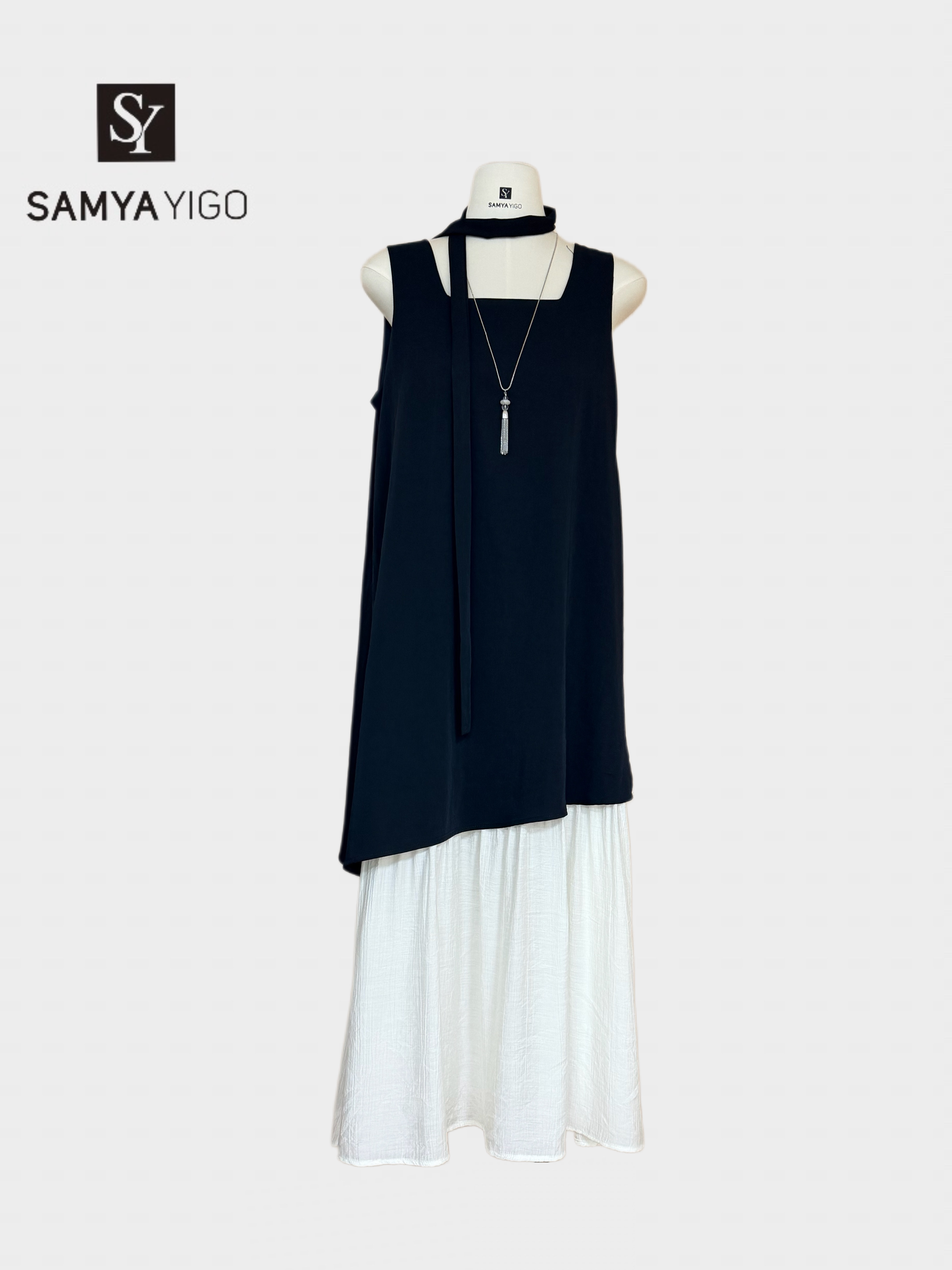 2026 SAMYA YIGO夏季新款时尚百搭显瘦飘带气质连衣裙5918款