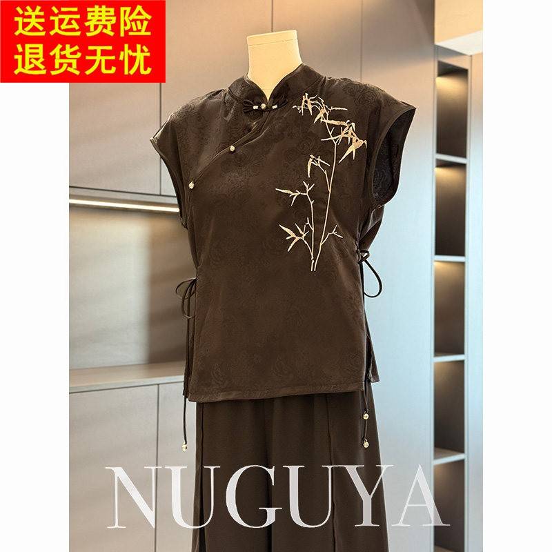 新中式国风妈妈装套装女短袖2025年夏装新款气质百搭中年人两件套