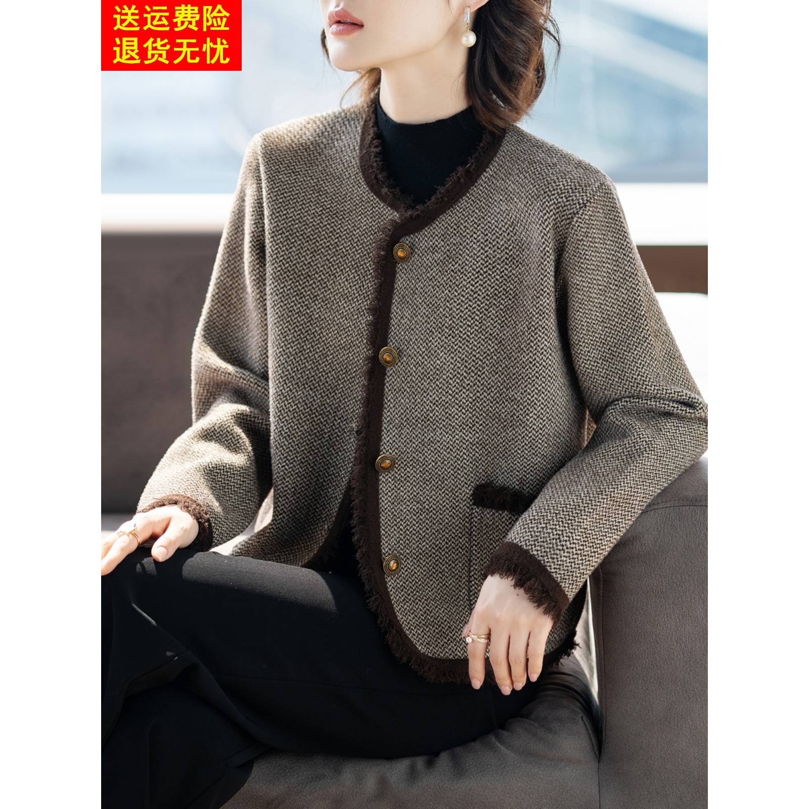 中老年人春秋外套女士小个子妈妈春装50多岁洋气质时尚新款上衣服