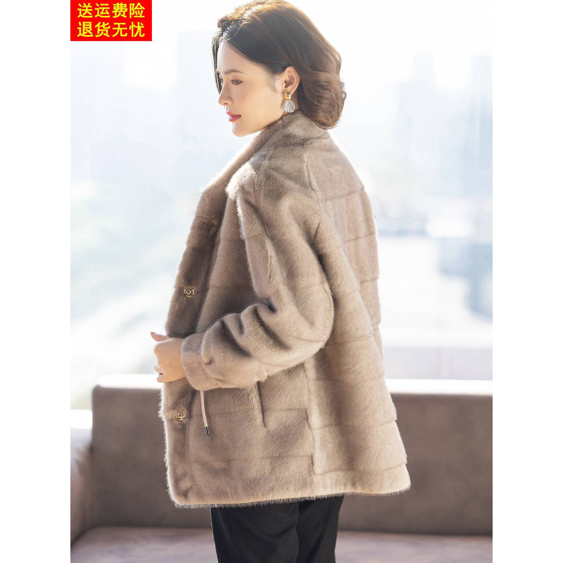 妈妈冬装外套2025新款中长款洋气时尚大衣中老年人女士秋冬上衣服