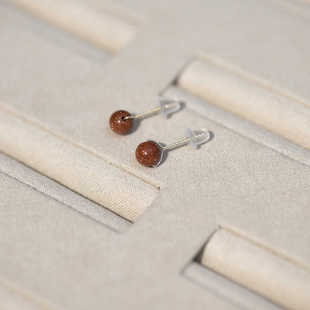 99足银耳钉防过敏金砂石个性简约麻花针耳骨钉 手作饰品养耳