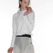 25春季 花边拼接帽衫 新品 CRANK 波点连帽卫衣短款 修身 韩国代购