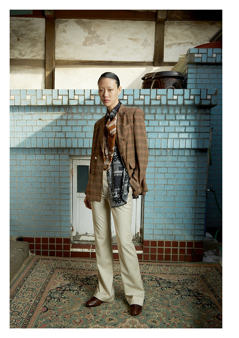 早秋新款经典格纹长袖YCH21西装