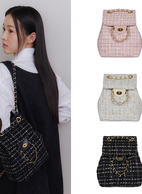 ANOETIC 23秋冬高级感小香风链条双肩包时尚百搭背包韩国正品代购