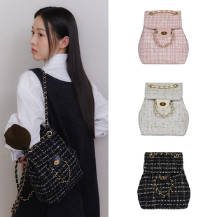 ANOETIC 23秋冬高级感小香风链条双肩包时尚百搭背包韩国正品代购