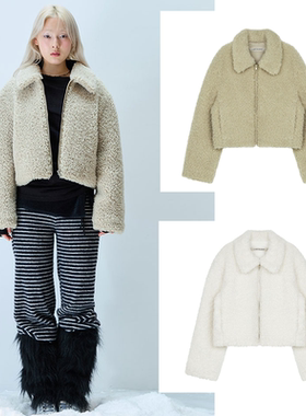 LARTIGENT 25冬季新款环保仿皮草外套纯色百搭上衣韩国代购