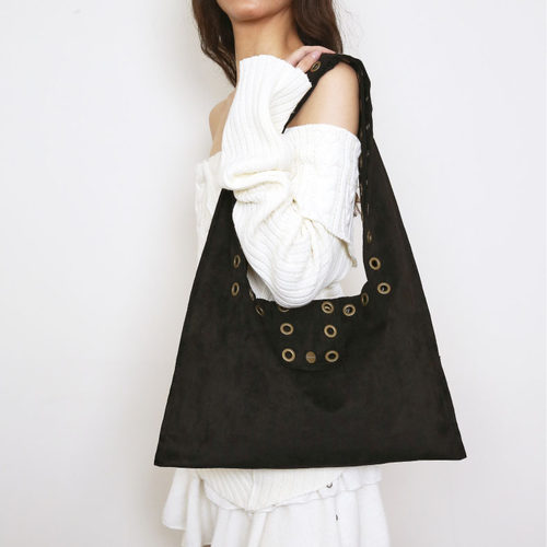 Polysooem 24春夏简约镂空孔眼单肩托特包小众手提包韩国代购