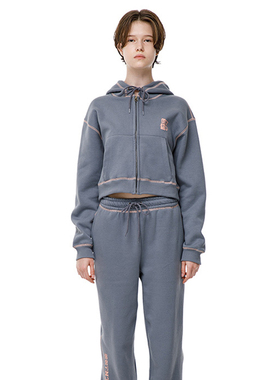 秒发runningHIGH 21早秋新品休闲短款运动连帽卫衣外套韩国代购