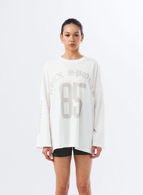 HDEX 25春季新品宽松数字字母印花插肩袖T恤休闲百搭上衣韩国代购