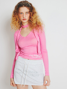 现货CRANK23春季设计师性感辣妹修身T恤显身材贴身上衣女正品代购