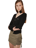 2023秋侧边绑带设计短裙显瘦包臀半身裙韩国代购 现货 CRANK