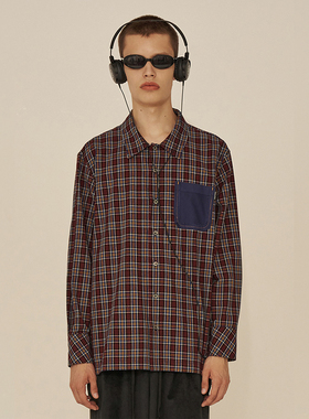 秒发oido|UNALLOYED 情侣男女款格纹宽松长袖衬衫 20秋冬韩国代购