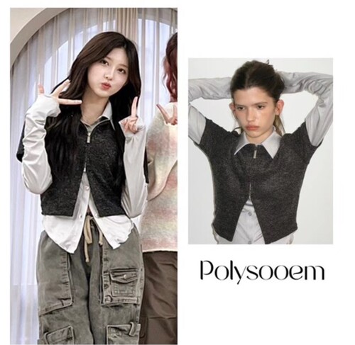 Polysooem半拉链开衫韩国代购