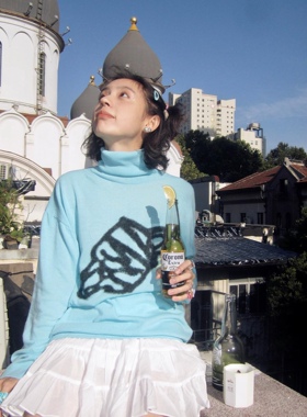 现货TheOpenProduct 22早秋新款星球高领薄款简约针织长袖衫毛衣