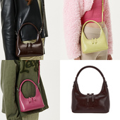 手提单肩斜挎真皮月牙包韩国代购 现货MARGESHERWOOD 23秋冬新款