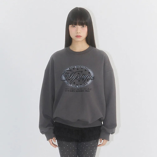 ILLIGO 25秋新款复古字母涂鸦印花套头圆领卫衣韩国代购