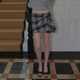格纹A字迷你裙休闲百搭半身裙韩国代购 CURETTY 25秋新品