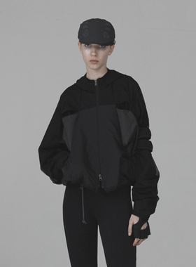 江疏影同款OJOS24春拼接双层防风外套户外休闲冲锋衣夹克韩国代购