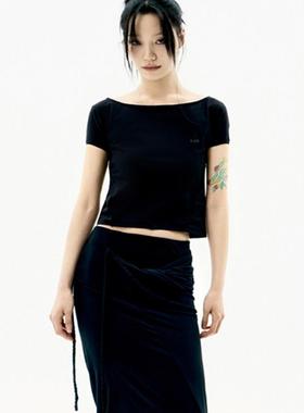 现货OJOS 25春夏新品蕾丝拼接短袖T恤韩国代购