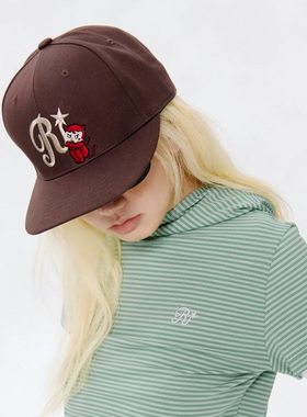 runningHIGH 25秋新款美式卡通刺绣鸭舌帽遮阳帽韩国代购