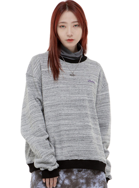 秒发runningHIGH 男女同款混色宽松百搭套头卫衣薄绒韩国代购