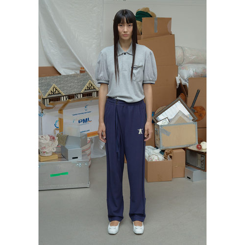OPEN YY26春新品纯色刺绣休闲裤裤脚可调节运动长裤韩国代购