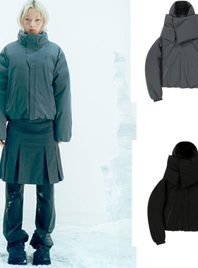 OJOS 25冬新款立领宽松保暖羽绒服纯色百搭可拆卸帽子韩国代购