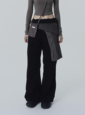 OJOS 2024冬季新品宽松运动风阔腿休闲裤松紧带运动裤韩国代购