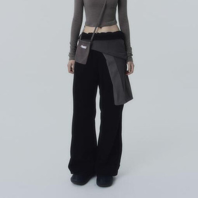 OJOS 2024冬季新品宽松运动风阔腿休闲裤松紧带运动裤韩国代购