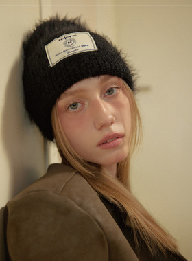 LETERIE 24秋季新品纯色简约设计感针织帽显脸小毛线帽韩国代购