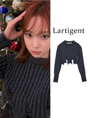 Lartigent破洞不规则针织毛衣