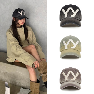 26春字母刺绣渐变色棒球帽鸭舌帽韩国代购 OPEN
