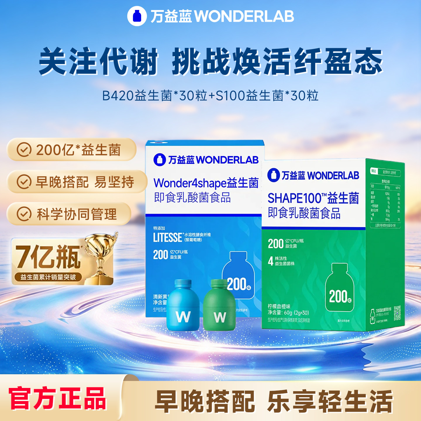 万益蓝早B晚S益生菌代谢