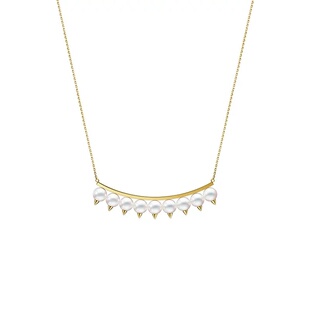 T家蔡徐坤同款项链王鹤棣珍珠恶魔多珠獠牙锁骨链银男生珍珠饰品