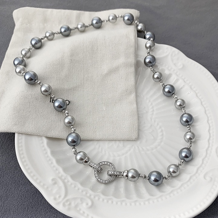 奥特莱斯专柜清仓捡漏大溪地混彩珍珠项链女高级感叠戴复古小众